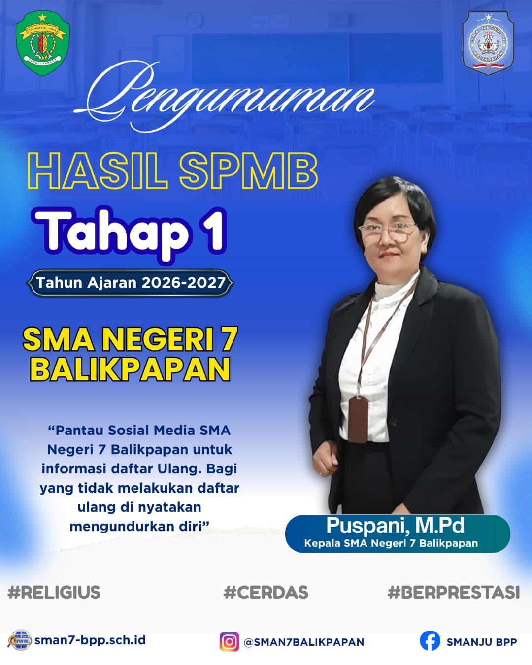 Pengumuman Hasil Sleksi SPMB Tahap 1